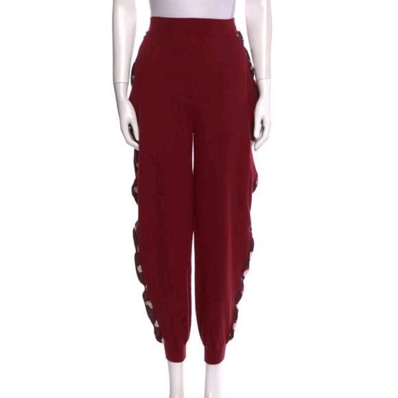 Stella McCartney Wool Harem Cut Joggers Citrus Fruit Appliqués Sz US S IT 40 (V4 - Picture 5 of 10